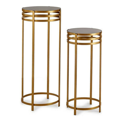 Set of 2 tables Black Golden (2 pcs) Gift Decor