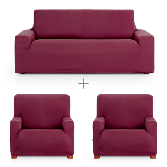 Sofa cover set Eysa ULISES Burgundy 3 Pieces