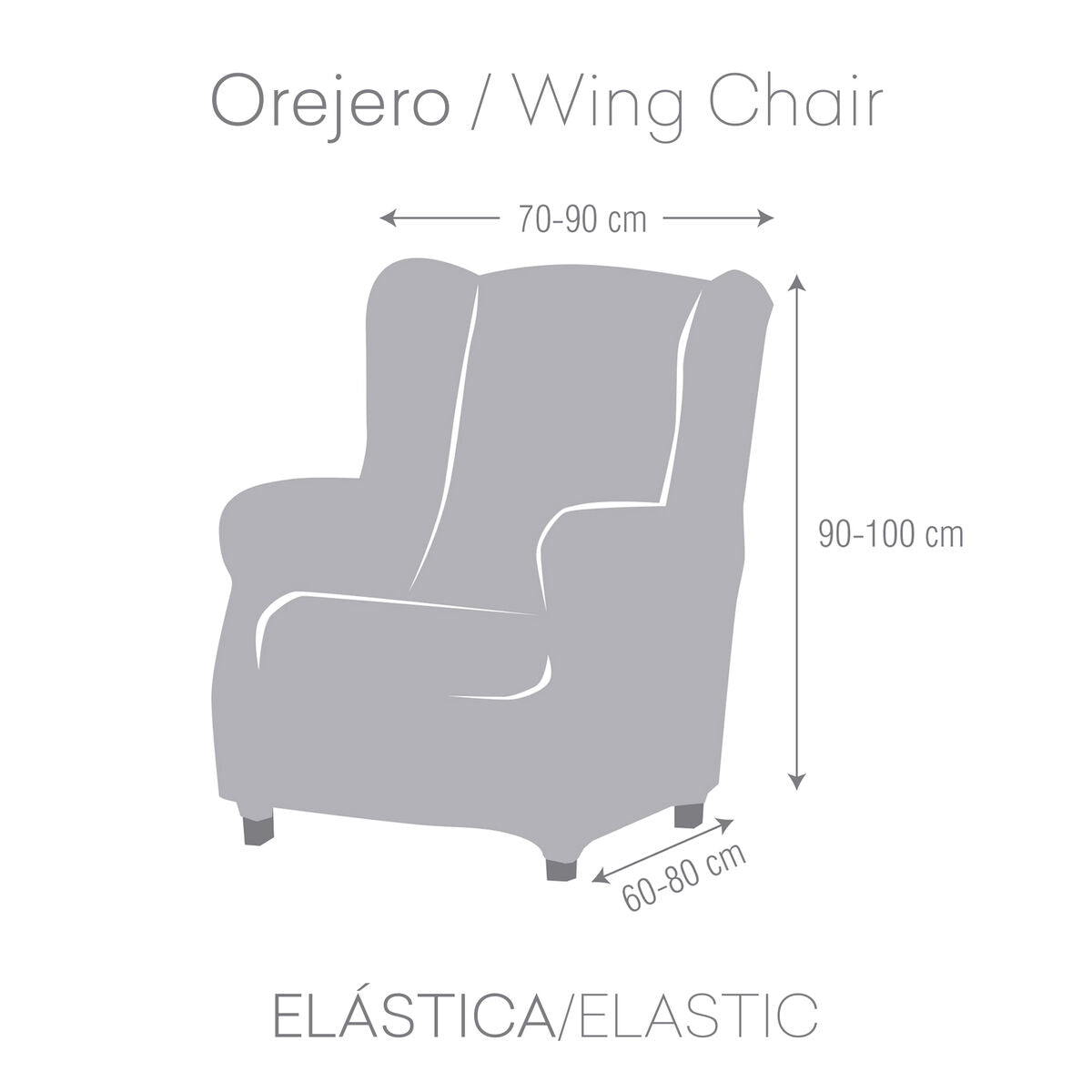 Wingback chair cover Eysa ULISES Blue 80 x 100 x 90 cm Eysa