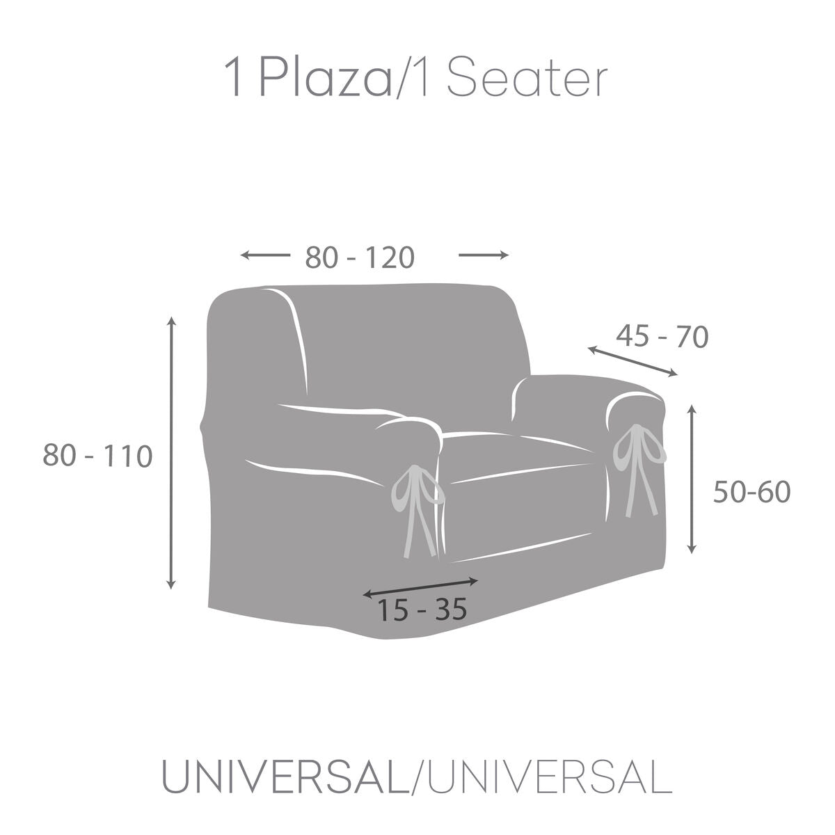 Armchair slipcovers Eysa LEVANTE White 100 x 110 x 120 cm