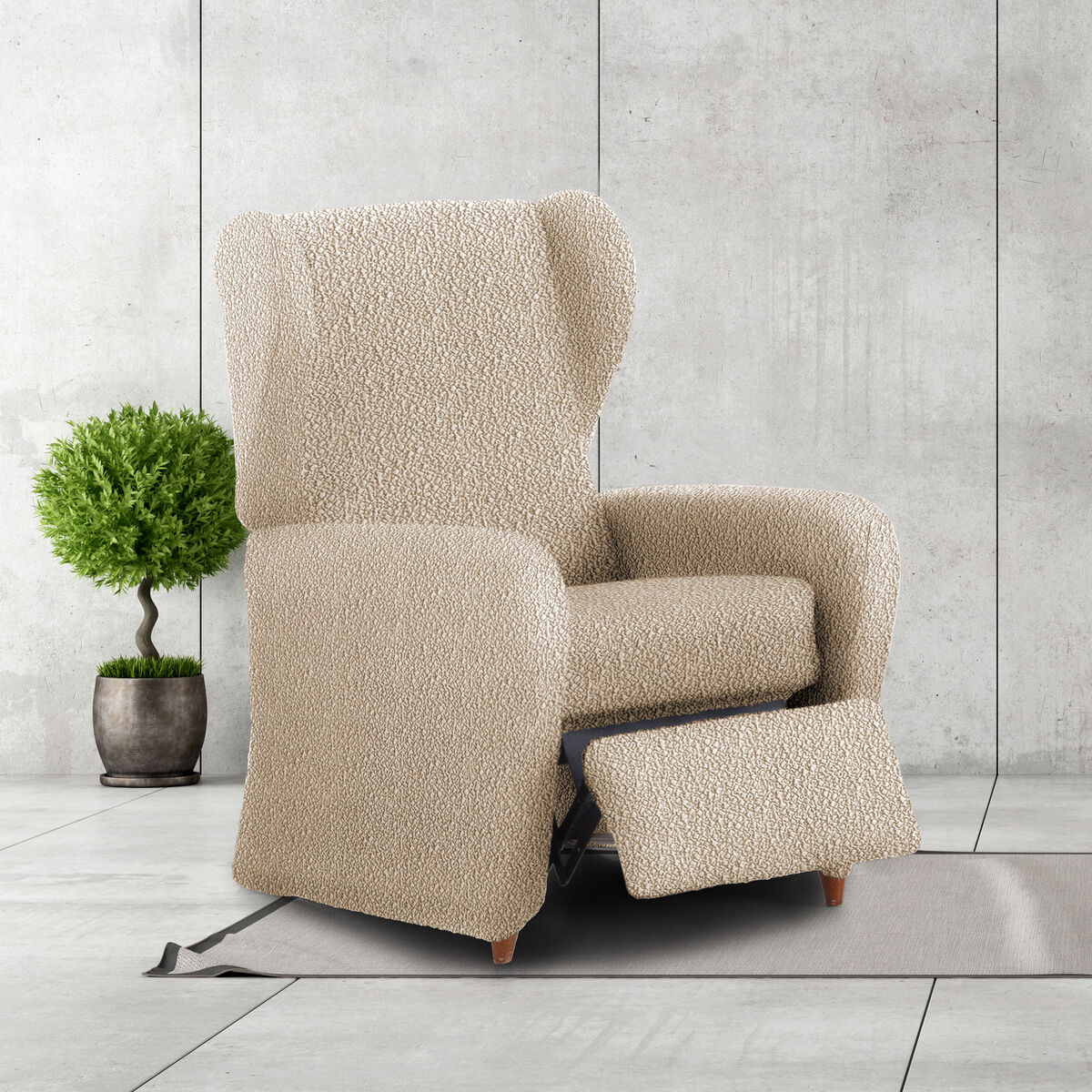 Slipcover for armchair with separate legs Eysa ROC Beige 90 x 120 x 85 cm