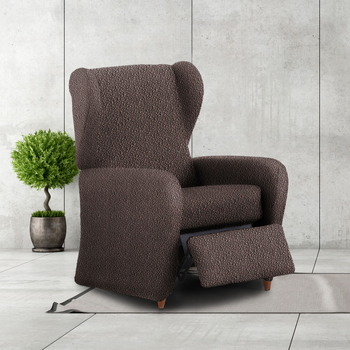 Slipcover for armchair with separate legs Eysa ROC Brown 90 x 120 x 85 cm