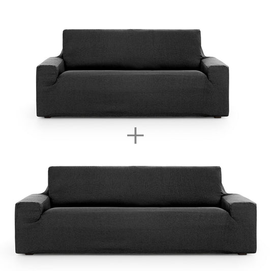 Sofa cover set Eysa ULISES Dark grey 2 Pieces