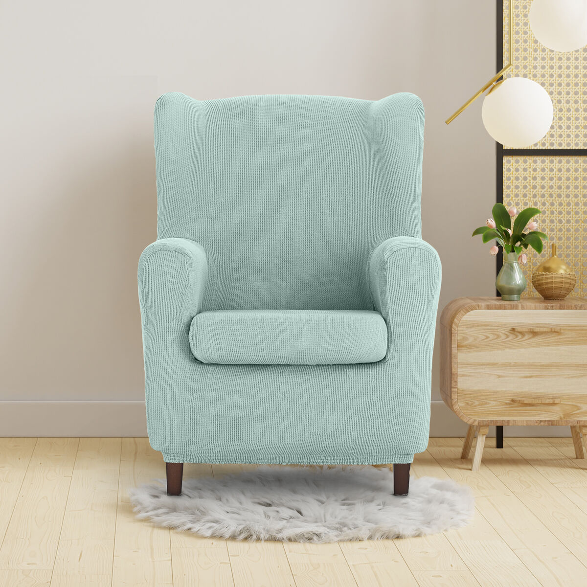 Wingback chair cover Eysa ULISES Aquamarine 80 x 100 x 90 cm Eysa