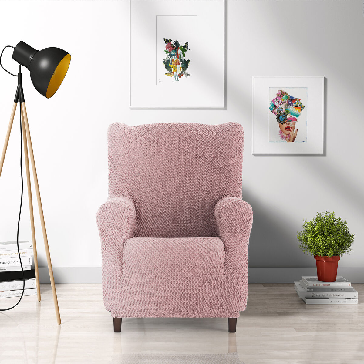 Wingback chair cover Eysa THOR Pink 80 x 110 x 90 cm