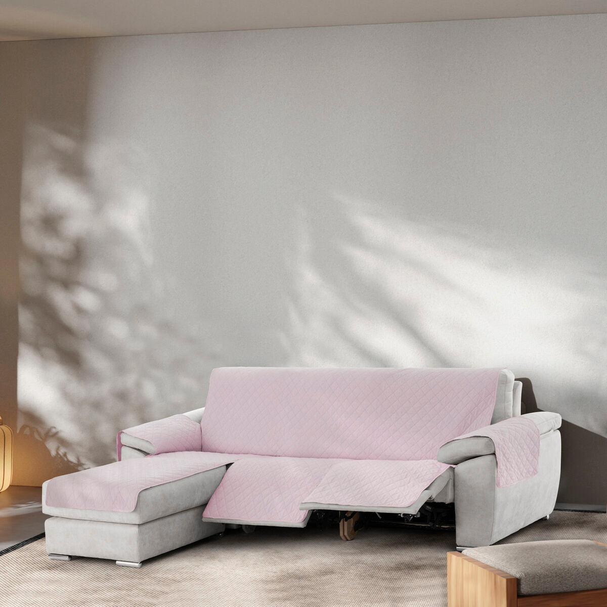 Right short arm chaise longue cover Eysa MONTBLANC Pink 100 x 110 x 240 cm