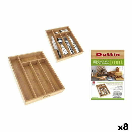 Bestikbeholder Quttin Bamboo 34 x 26 x 4 cm (8 enheder)