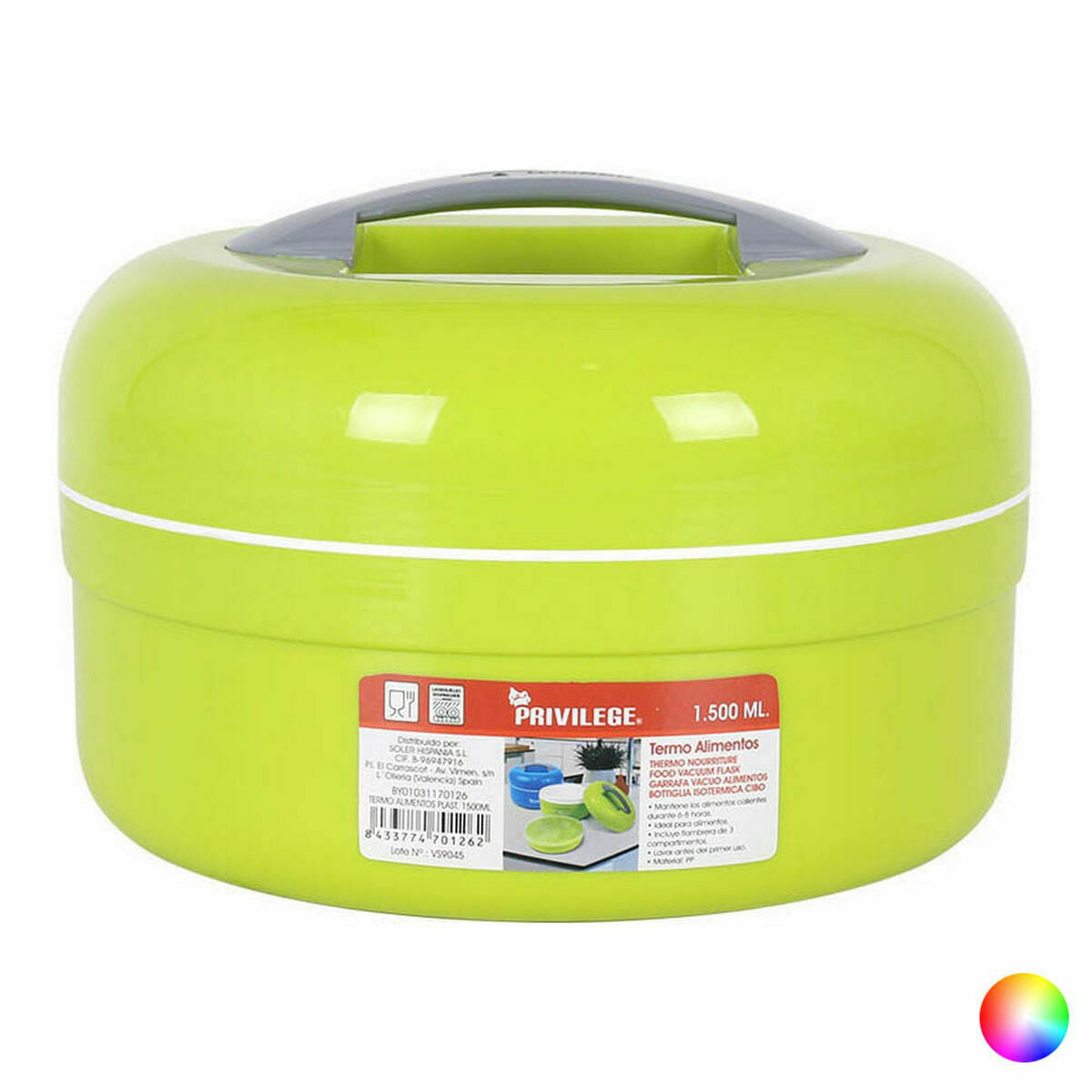 Thermos for Food Privilege 85285 Multicolour Plastic 15 L 8 Units Privilege