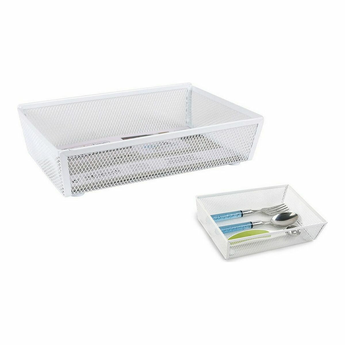 Bestikorganer Confortime Metal White (21,8 x 15,24 x 5,2 cm)