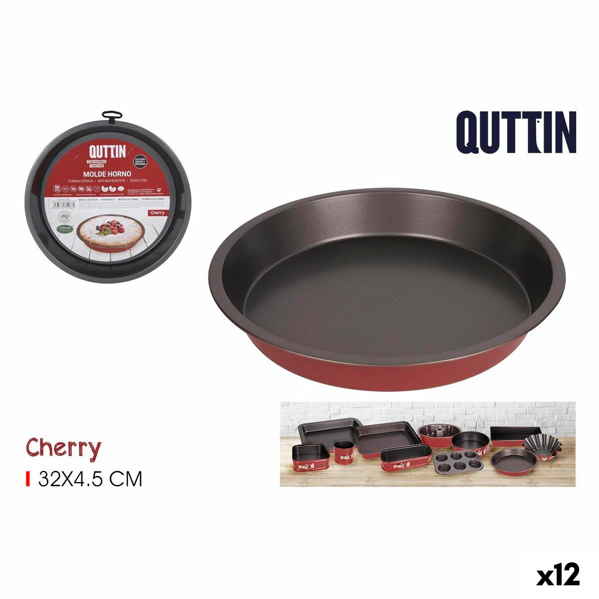 Ovnform Quttin Cherry Carbon stål 32 x 32 x 5 cm (12 enheder)