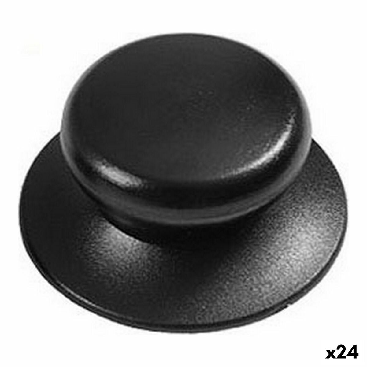 Doorknob 2 Units Black 6 cm (2 Pieces) BigBuy Home