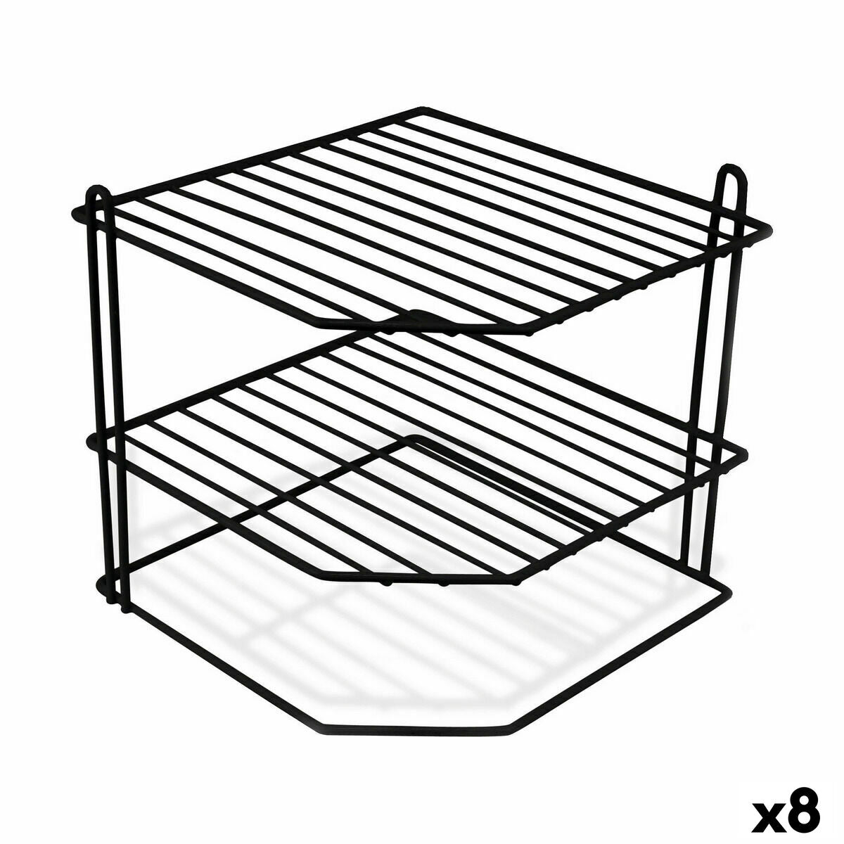 Tallerkenstativ Confortime Hjørneskab Sort 22 x 22 x 25 cm (8 enheder)