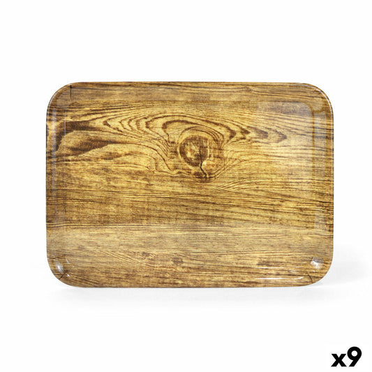 Tray La Mediterránea Wood Melamin 42 x 31 x 2 cm (9Units) La Mediterránea