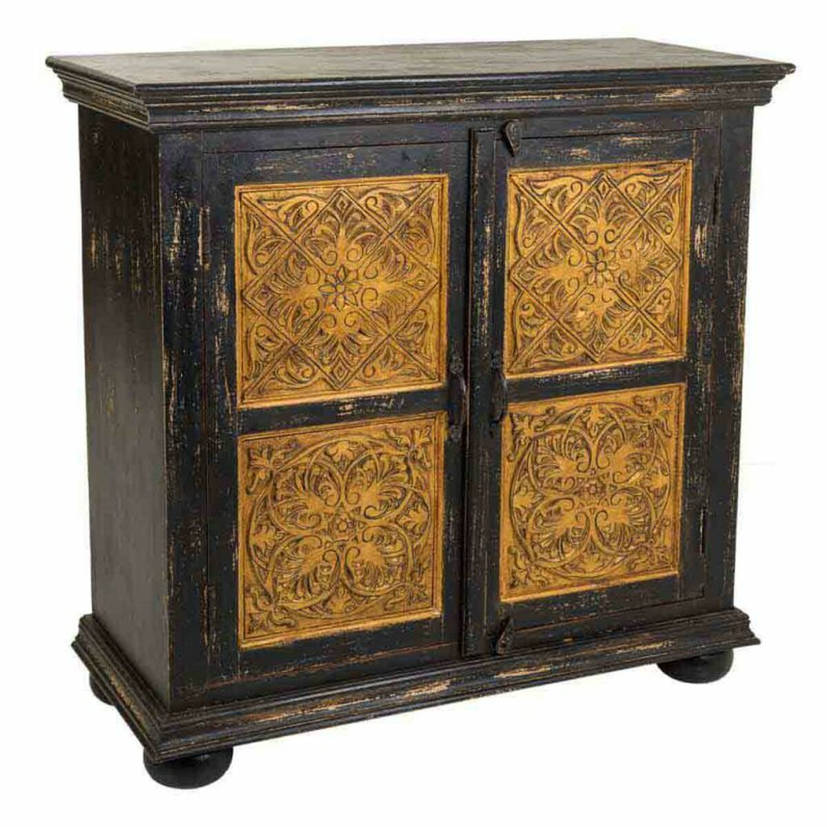 Console Alexandra House Living Black Golden Mango wood 40 x 90 x 90 cm