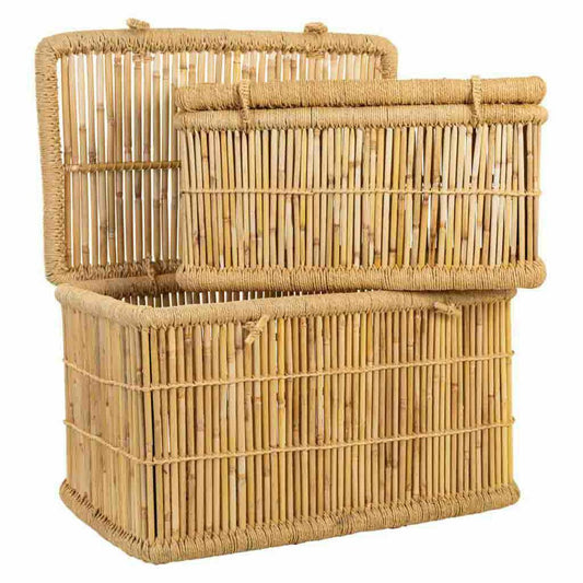 Set of Baskets Alexandra House Living Natural Bamboo Rope 52 x 40 x 70 cm 62 x 42 x 32 cm 2 Pieces Alexandra House Living