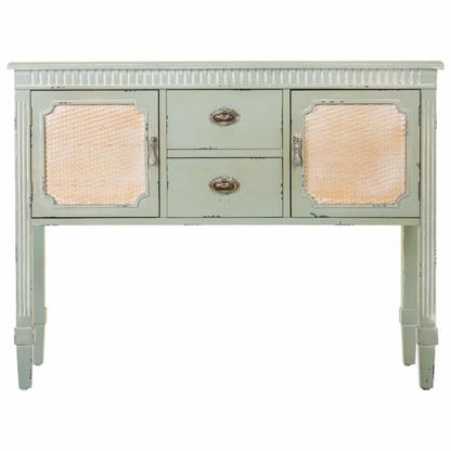 Sideboard Alexandra House Living Green Rattan Fir wood 82 x 36 x 108 cm