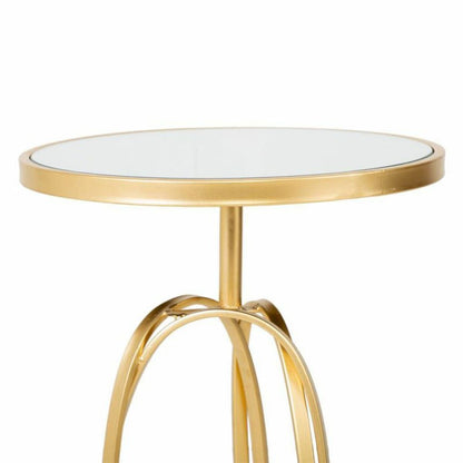 Side table Alexandra House Living Gold Glass MDF Wood 35 x 61 x 35 cm