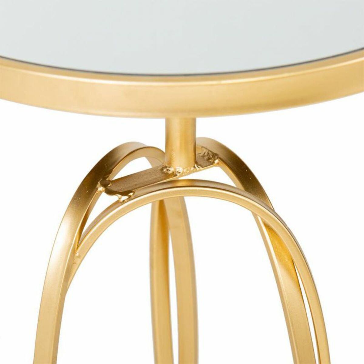 Side table Alexandra House Living Gold Glass MDF Wood 35 x 61 x 35 cm