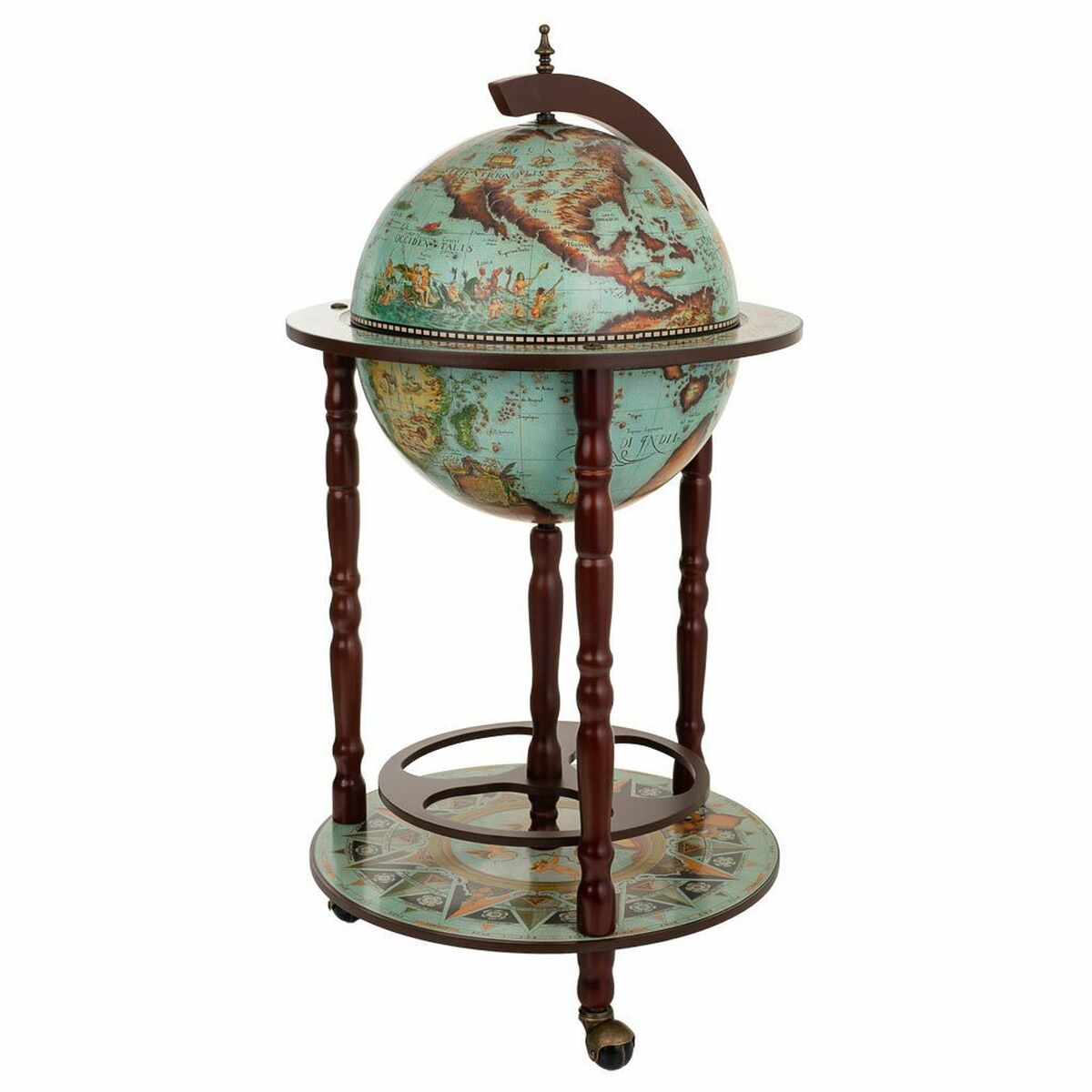 Globe Alexandra House Living Brown Green 44 x 87 x 44 cm Wine Rack Alexandra House Living