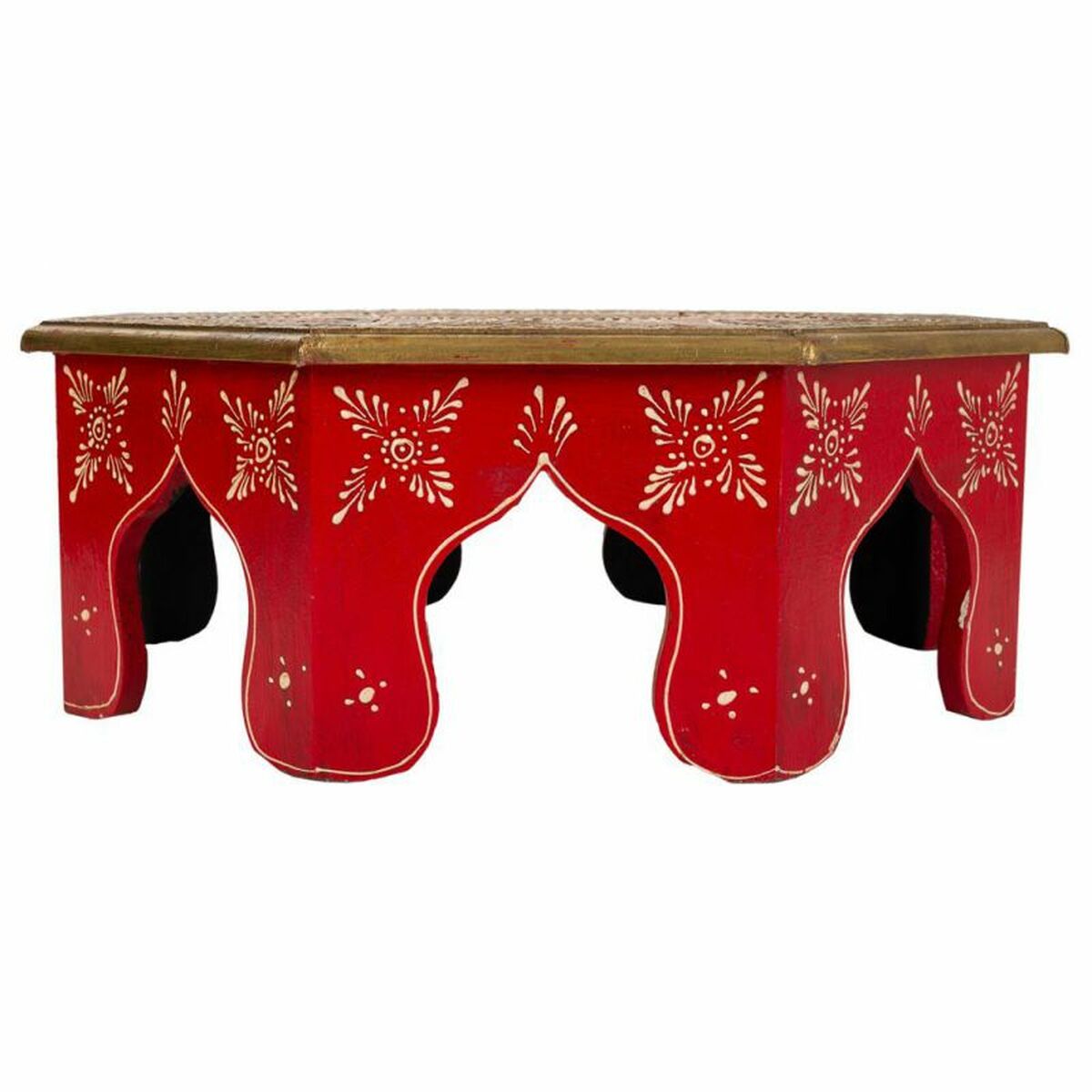 Centre Table Alexandra House Living White Red Brass MDF Wood 40 x 15 x 40 cm