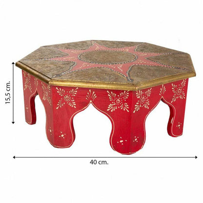 Centre Table Alexandra House Living White Red Brass MDF Wood 40 x 15 x 40 cm