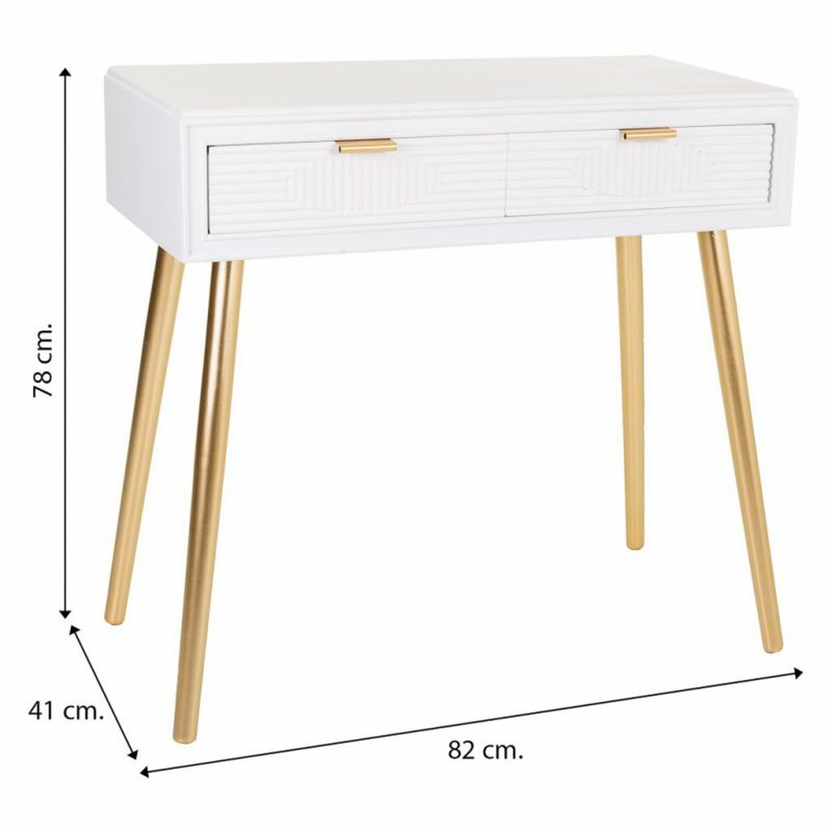 Hall Table with Drawers Alexandra House Living Golden MDF Wood 41 x 78 x 82 cm