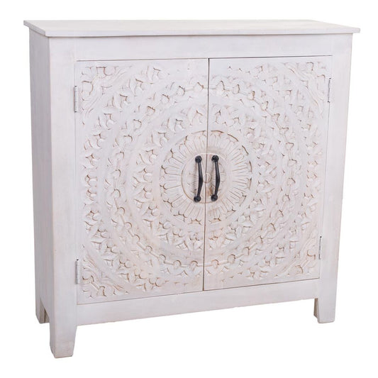 Console Alexandra House Living White Mango wood 33 x 90 x 90 cm