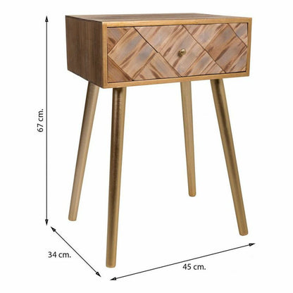 Nightstand Alexandra House Living Brown 34 x 67 x 45 cm