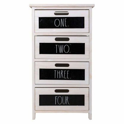 Chest of drawers Alexandra House Living White Paolownia wood 29 x 73 x 40 cm