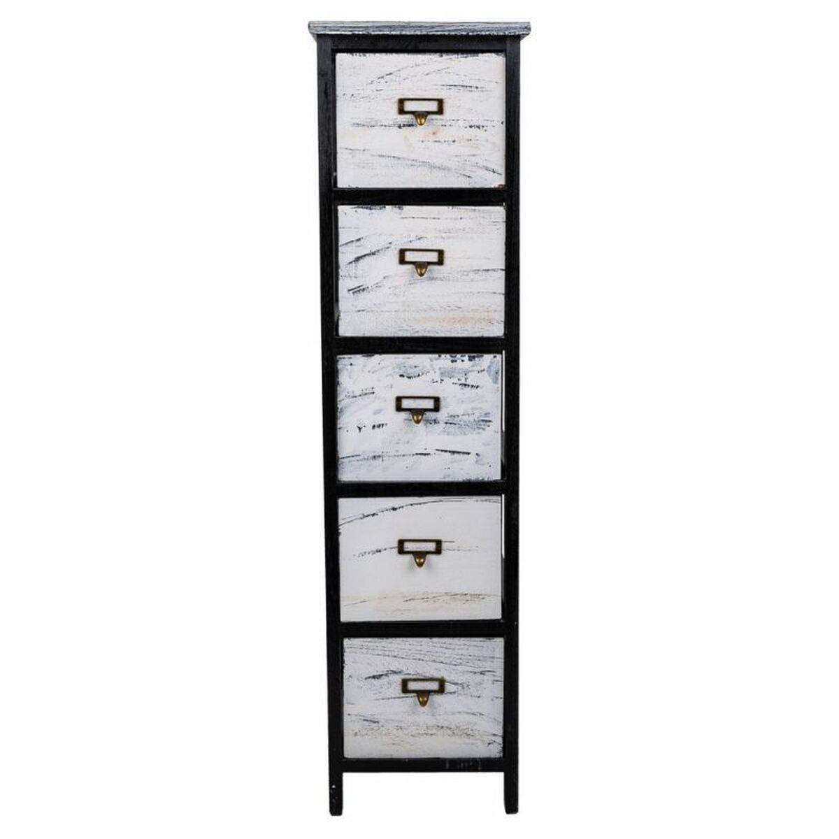 Chest of drawers Alexandra House Living White Black Paolownia wood 32 x 98 x 26 cm