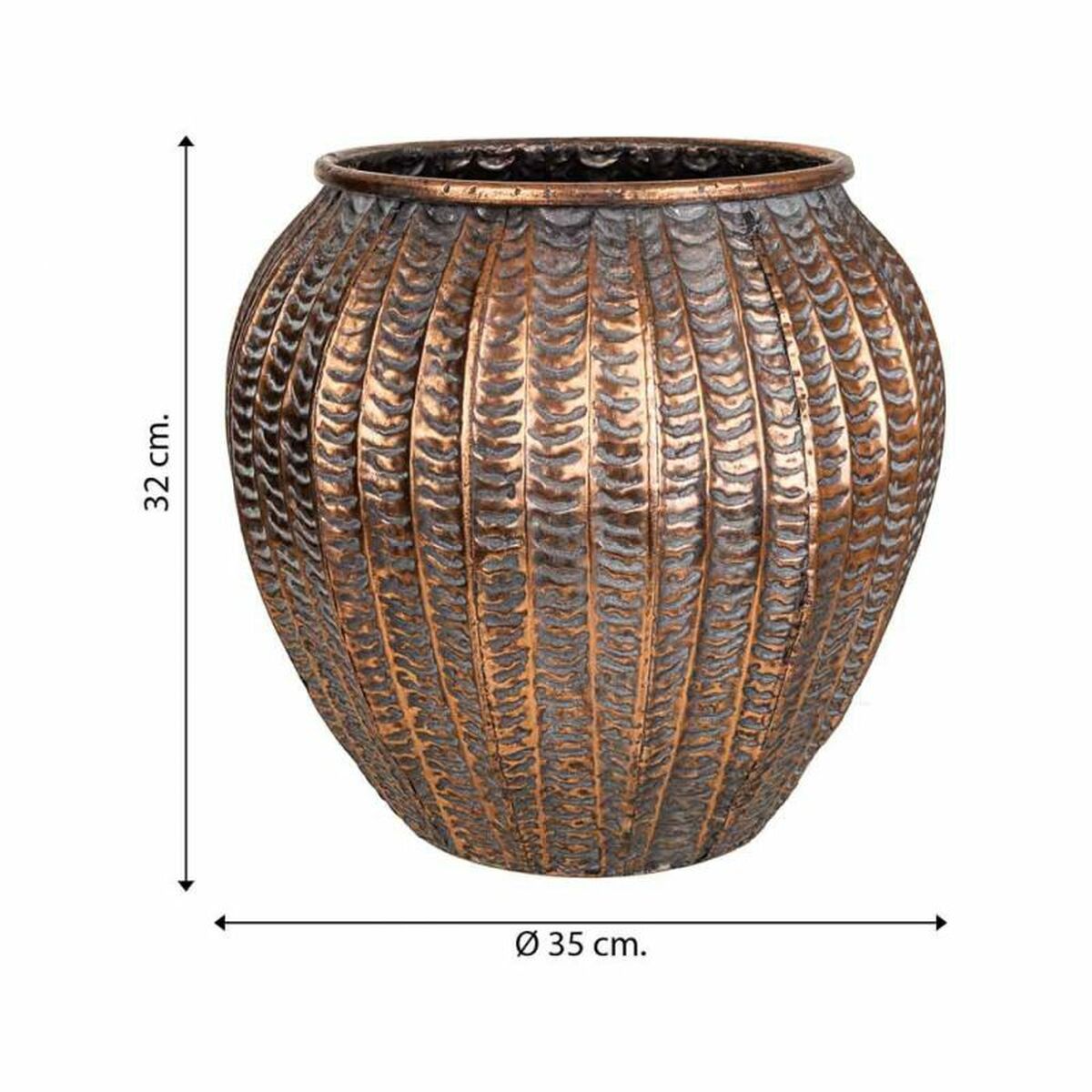 Planter Alexandra House Living Golden Iron 35 x 32 x 35 cm