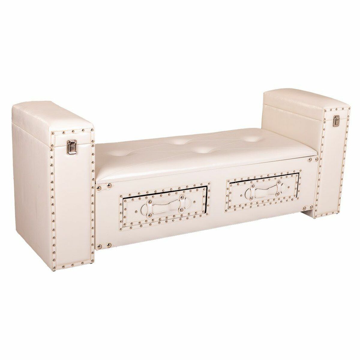 Bench Alexandra House Living White Polyurethane MDF Wood 40 x 52 x 130 cm