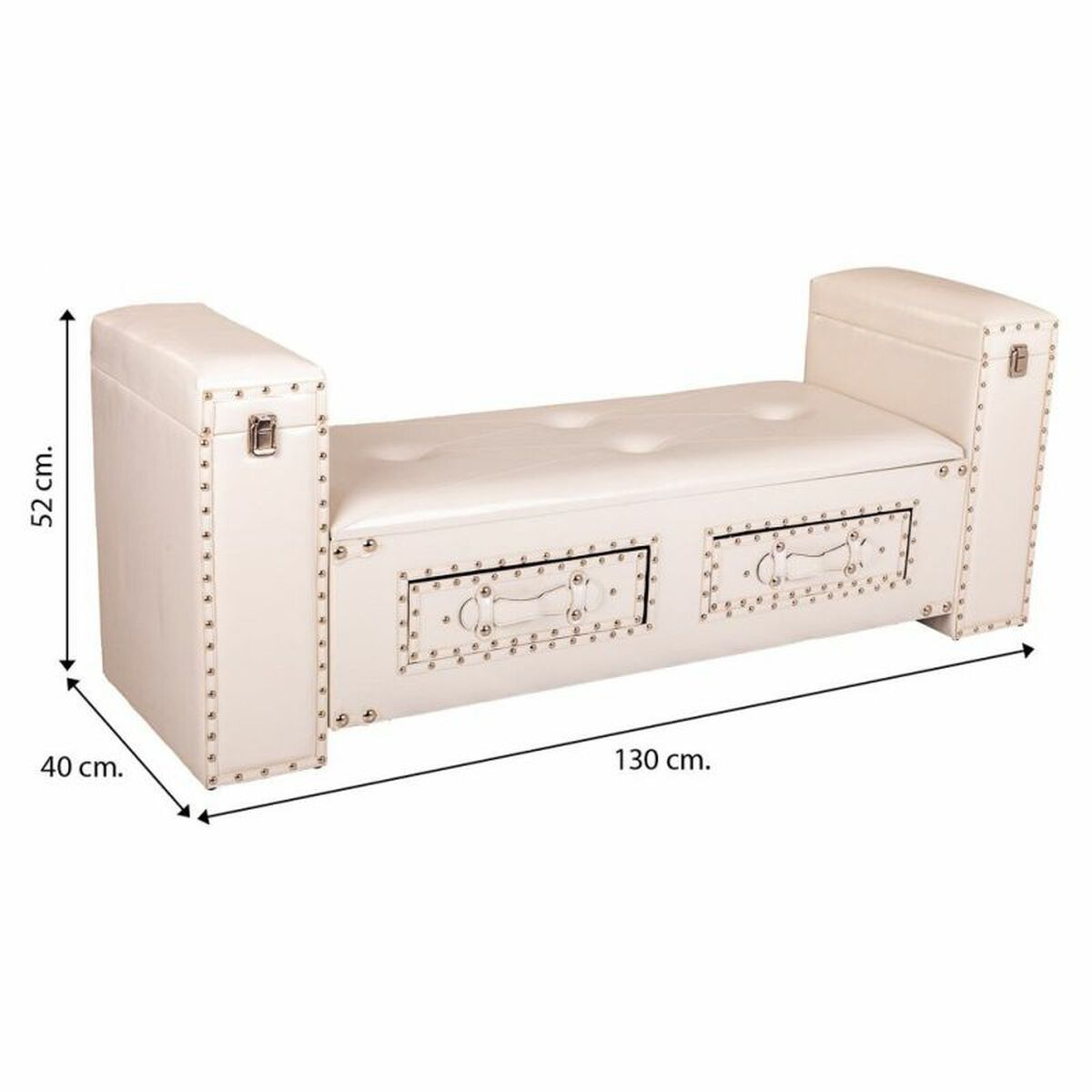 Bench Alexandra House Living White Polyurethane MDF Wood 40 x 52 x 130 cm