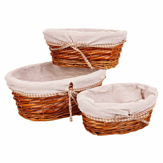 Set of Baskets Alexandra House Living Natural wicker Willow wood 3 Pieces Alexandra House Living