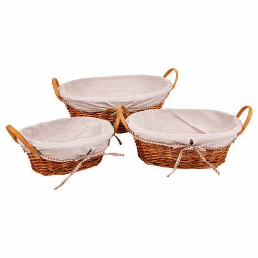 Set of Baskets Alexandra House Living Natural wicker Willow wood 38 x 29 x 14 cm 34 x 16 x 44 cm 31,5 x 23,5 x 12 cm 3 Pieces Alexandra House Living