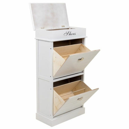 Shoe Rack Alexandra House Living White 28 x 98 x 50 cm 2 drawers