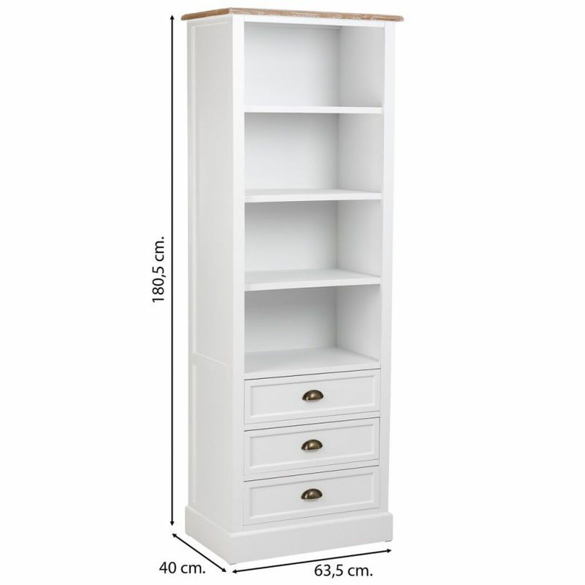 Shelves Alexandra House Living White Brown Zinc Alloy MDF Wood 40 x 180 x 63 cm