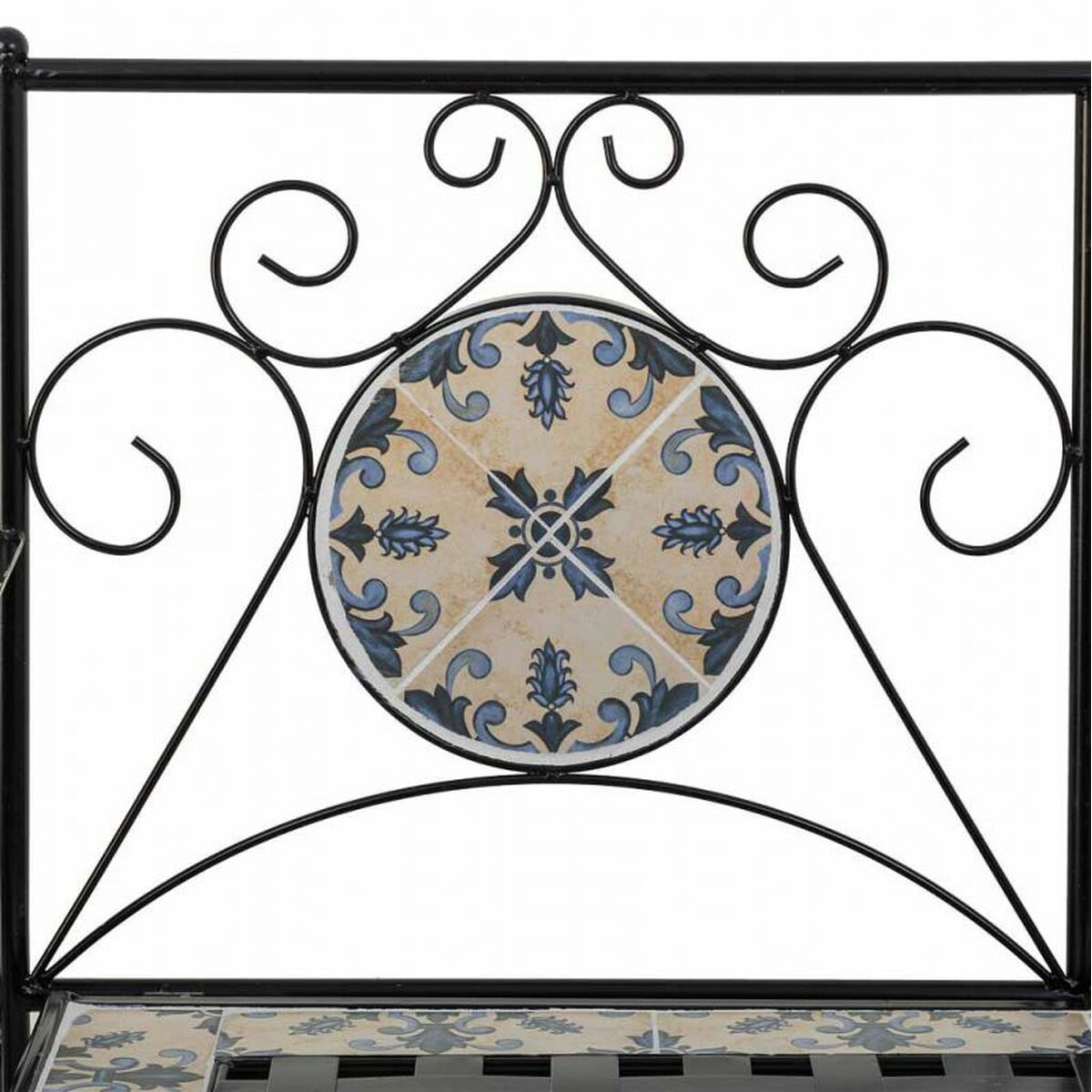 Bench Alexandra House Living Black Iron Tile 50 x 88 x 110 cm