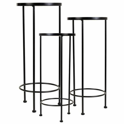 Flower Pot Stand Alexandra House Living Black Iron Tile 30 x 68 x 30 cm 3 Pieces