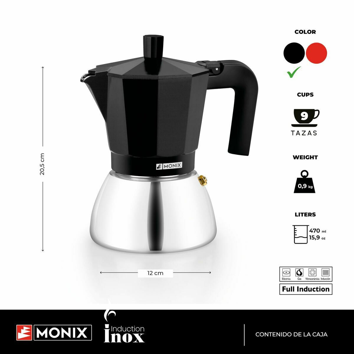 Italiensk Kaffekande Monix Sort 470 ml