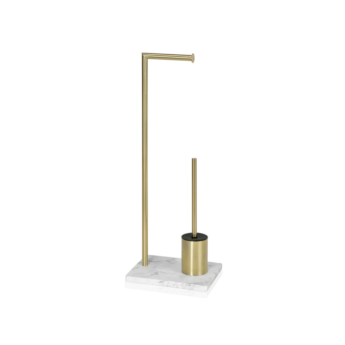 Toilet Paper Holder with Brush Stand Andrea House Golden