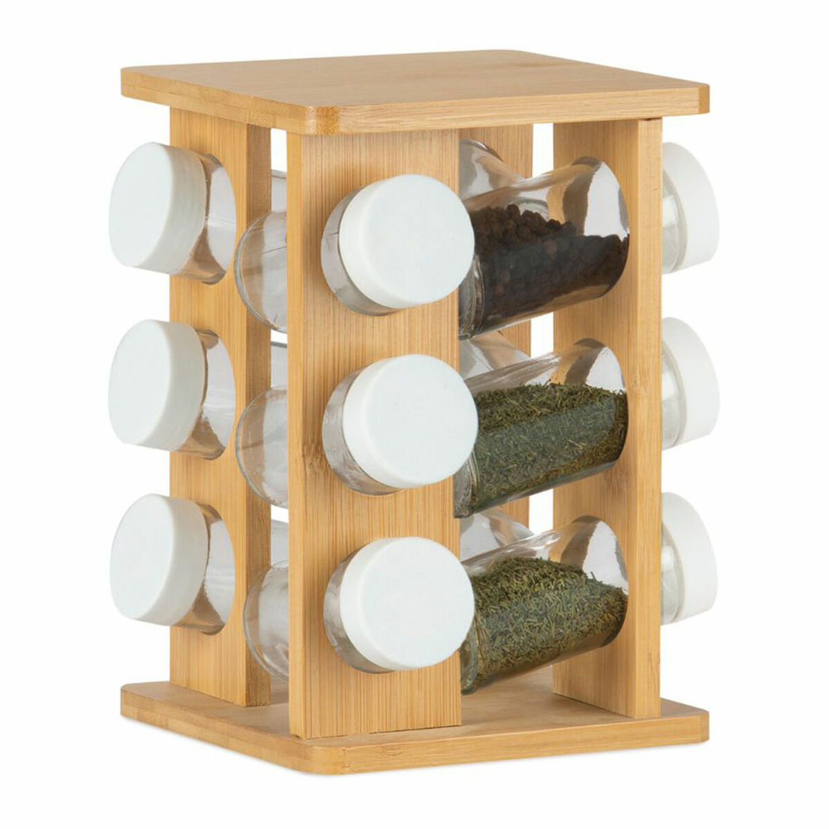 Bamboo Spice Rack Andrea House cc72105 Rotating Andrea House