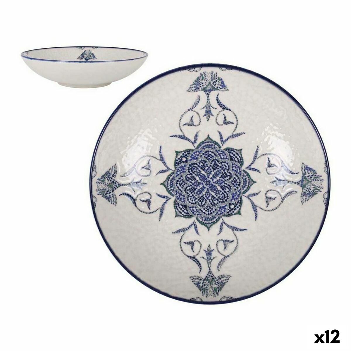 Deep Plate La Mediterránea Rosetta Porcelain (12 Units) La Mediterránea