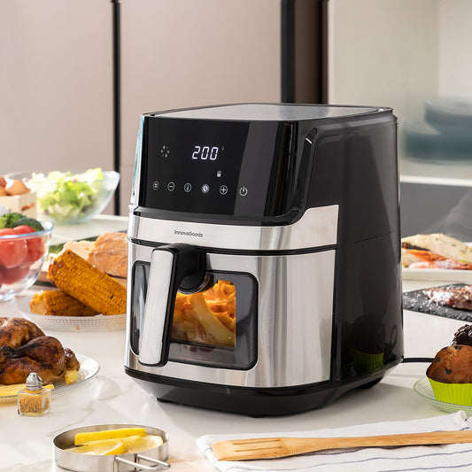 Air Fryer InnovaGoods Fryinn View 6500 Sort 1700 W 6,5 L Rustfrit stål