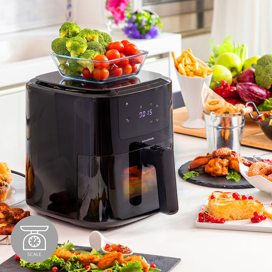 Air Fryer med vægt InnovaGoods Fryinn Balance 5000 Sort 1500 W 5 L Rustfrit stål