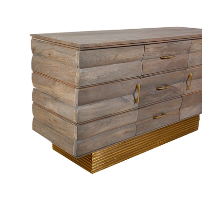 Chest of drawers Romimex Grey Wood 47 x 77 x 141 cm