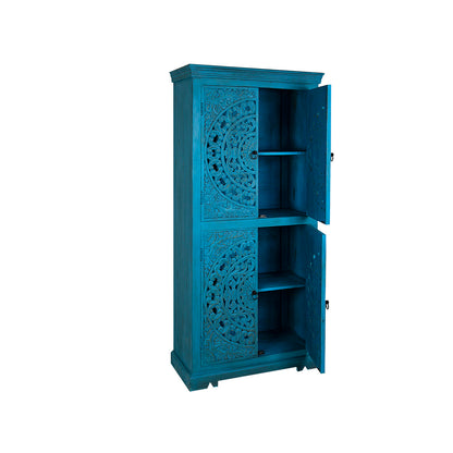 Cupboard Romimex Blue Mango wood 85 x 180 x 40 cm