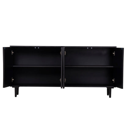 Sideboard Romimex Brown Black Wood Bone 40 x 80 x 160 cm