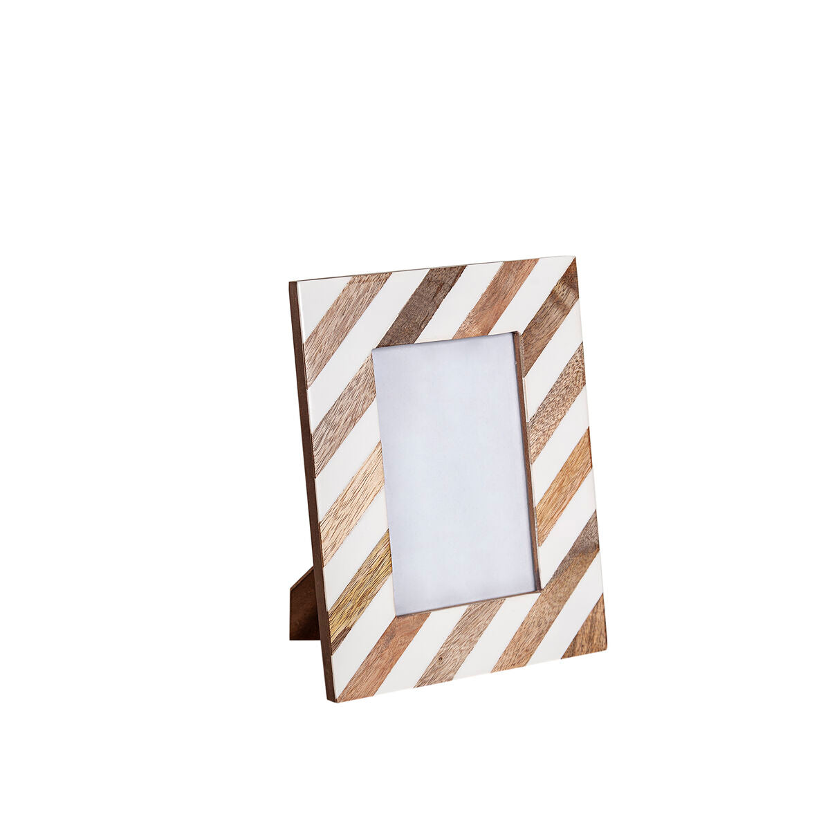 Photo frame Romimex Brown Beige Wood Resin 10 x 15 x 2 cm Romimex