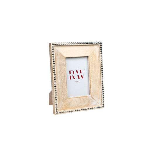 Photo frame Romimex White Mango wood MDF Wood 2 x 15 x 10 cm